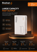 Portable White Power Bank 10000 mAh Fast Charge