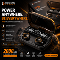 M10 Wireless Earbuds – LED Display + 2000mAh Power Bank | All-Day Audio