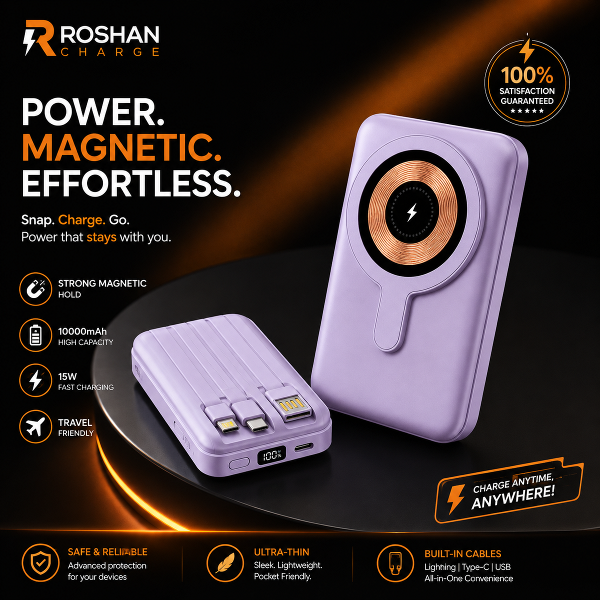 10000 mAh High-Speed Power Bank — Reliable Power for Phones & Tablets